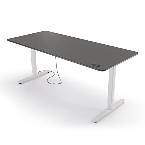 Yaasa Desk Pro 2 Elektrisch Höhenverstellbarer Schreibtisch, 180 x 80 cm, Dunkelgrau/Schwarz-Weiß, mit Speicherfunktion und Kollisionssensor von Yaasa