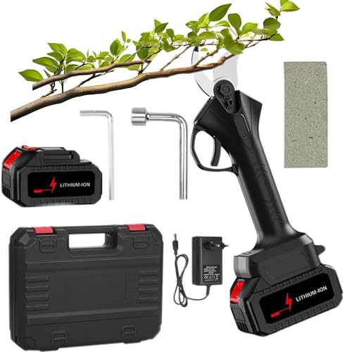 Akku Astschere, Professionelle Elektrische Gartenschere mit SK5-Klingen, Kabellose Elektrisch Garten Schere mit 25mm Schnittdurchmesser für Garten, Äste und Obstgärten von Yaasier