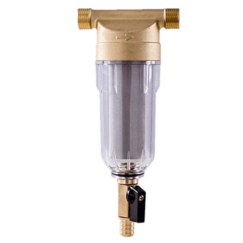 Ausspülbarer Feinfilter Wiederverwendbare Spin-Down-Sediment-Wasserfilter Wasser Vorfilter Sedimentfilter für Brunnenwasser Schlauch (Gold) von Yaasier