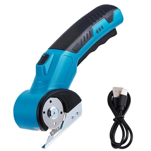 Elektrischer Schere, 4V Rollschneider Elektrisch Akkuschere mit Bildschirm, LED-Licht, 3 Geschwindigkeitsstufen, Kartonschneider für Papier, Pappe, Teppich, Leder, Filz, Kunststoff von Yaasier