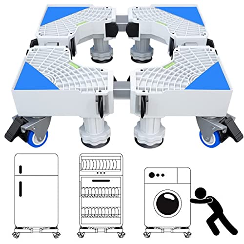 Waschmaschinen Untergestell, Bärenlast 300 kg Waschmaschine Sockel Verstellbare Sockel für Kühlschrank Waschmaschine Trockner Kombi (Einstellbare Breite 45-68 cm Höhe 10-12 cm) (Blue) von Yaasier