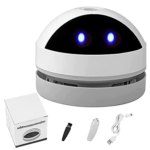 Yaasier Mini Tischsauger, Wiederaufladbarer Desktop USB Staubsauger, Hohe Saugleistung Staub Reiniger für Desktop, Haushalt, Büro und Auto(White) von Yaasier