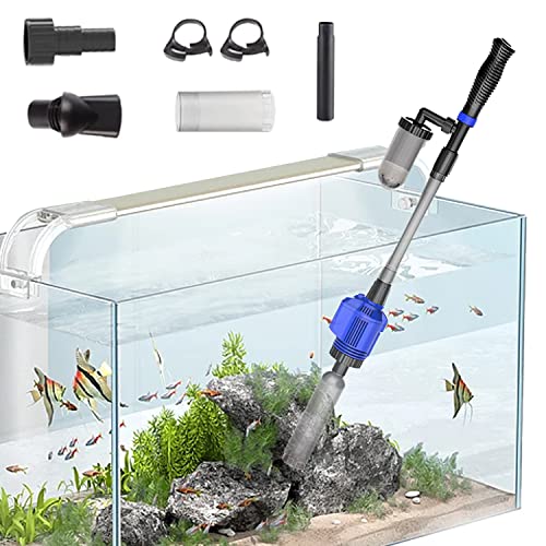 Yaasier Mulmsauger Aquarium Elektrisch, 6 in1 Multifunktions Aquarium Reinigung, Kies Reiniger Siphon Staubsauger Kiesreiniger Bodenreiniger für Aquarium von Yaasier