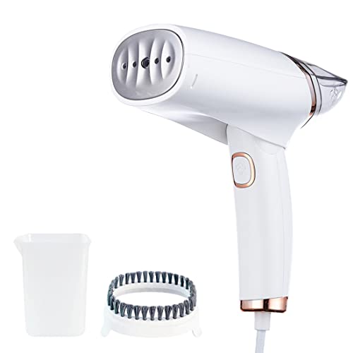 Steamer Dampfglätter, 1000W Dampfbürste Reisebügeleisen Mini, Handbügeleisen Dampf mit 110ml Wassertank, 25s Schnell Erwärmung, Dampfbürste für Remover BakterienAlltag und Reise (white) von Yaasier