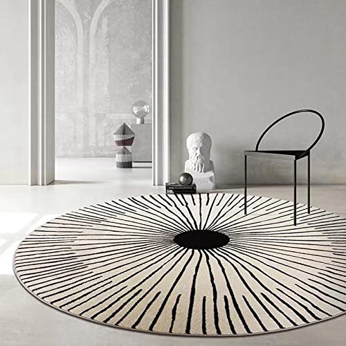Yaaxinb Rund Teppich Groß Modern Designer Teppich Stilvoller ethnischer beige Kreis Kurzflor Weich Flächenteppich für Wohnzimmer Esszimmer Schlafzimmer Eingangsbereich 100 cm von Yaaxinb
