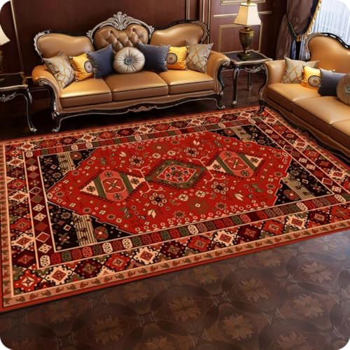 Yaaxinb Vintage-Stil Wohnzimmer Große Teppich Sofa Anti-Rutsch-Kissen Hause Schlafzimmer Nachttisch Carpet Eingang Dekoration Kristall Samt Teppich 200x250cm von Yaaxinb