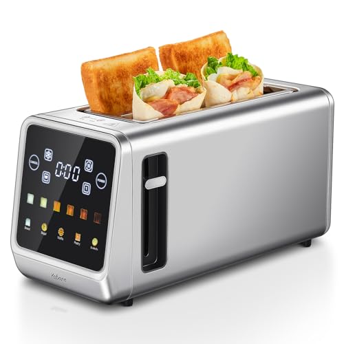 Toaster Langschlitz Edelstahl mit Smart Touchscreen & Memory-Funktion, Toaster 4 Scheiben mit 6 Bräunungsstufen & 5 Brotmodi, Auftau- & Aufwärmfunktion, Single Slot Technologie Toaster Langschlitz Edelstahl mit Smart Touchscreen & Memory-Funktion, Toaster 4 Scheiben mit 6 Bräunungsstufen & 5 Brotmodi, Auftau- & Aufwärmfunktion, Single Slot Technologie von Yabano