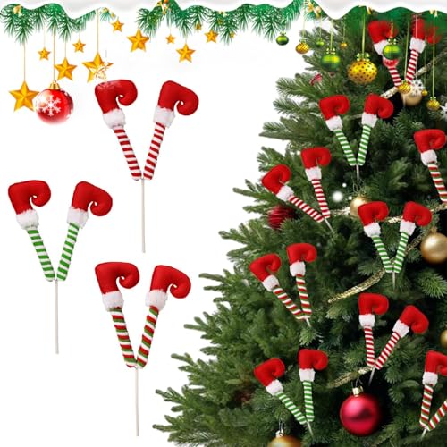 3 Paar Weihnachts-Elfenbein-Picker, 30,5 cm Lange Weihnachtsbaum-Elfenbein-Ornamente, Drahtgestreifte, Ausgestopfte Elfenfüße Aus Plüsch Mit Festem Draht, Weihnachtsbaum-Part-y-Dekoration 3 Paar Weihnachts-Elfenbein-Picker, 30,5 cm Lange Weihnachtsbaum-Elfenbein-Ornamente, Drahtgestreifte, Ausgestopfte Elfenfüße Aus Plüsch Mit Festem Draht, Weihnachtsbaum-Part-y-Dekoration von Yabauuop