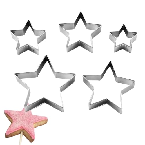 5er-Set Ausstechformen In Sternform, Kuchenausstecher, Edelstahl, Sternförmiger Ausstecher, Fondantausstecher, Keksausstecher, Sternausstecher Zum Backen, DIYs, Feiertags- Und Partydekoration 5er-Set Ausstechformen In Sternform, Kuchenausstecher, Edelstahl, Sternförmiger Ausstecher, Fondantausstecher, Keksausstecher, Sternausstecher Zum Backen, DIYs, Feiertags- Und Partydekoration von Yabauuop