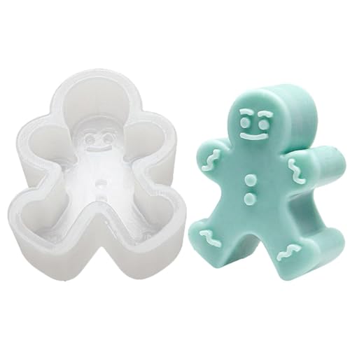 Weihnachtskerzenformen – Silikonform Für Weihnachtskerzen, Rentier-Weihnachtsbaum-Lebkuchenmann-Silikonform Zur Herstellung Von Kerzen, Schokolade, Steinen von Yabauuop