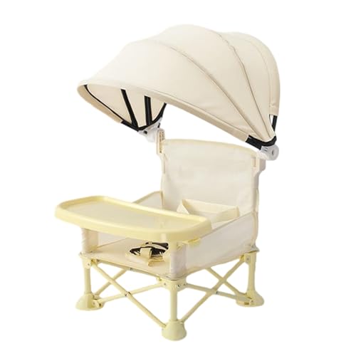 Yabauuop Baby Campingstuhl - Faltbarer Strandstuhl B-aby Mit Abnehmbarem Tablett Und Sonnenschirm, Reisestuhl, Tragbarer Camping Hochstuhl Kleinkind Für Drinnen Und Draußen Geeignet von Yabauuop