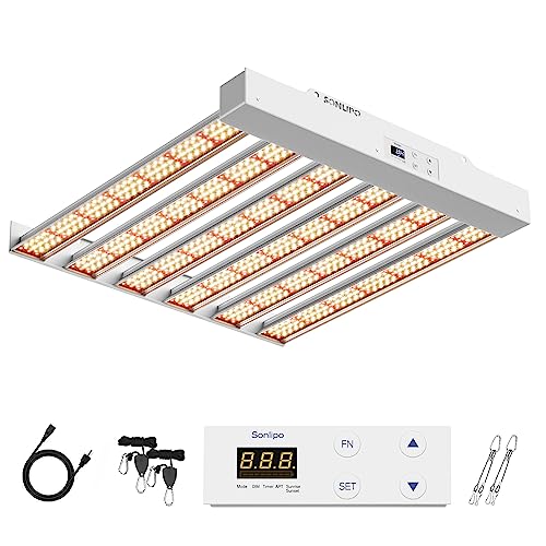 2024 SPF2000 PRO 200 W Pflanzenlampe Led Grow Light, Abdeckung, mit Veg und Bloom Dimmer Timer Grow Lampe, Vollspektrum Wachstumslampen für Zimmerpflanzen, Aussaat und Blüte, LED Pflanzenleuchte von Yabingbos