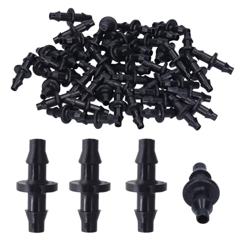 100 Stück Tropfschlauch Verbinder, 4/7mm Schlauchverbinder Bewässerung Bewässerung Anschluss Kit, 2 Wege Bewässerung, Bewässerung Verbinder für Wasserschläuche Gartenrasen Tropf von Yabound