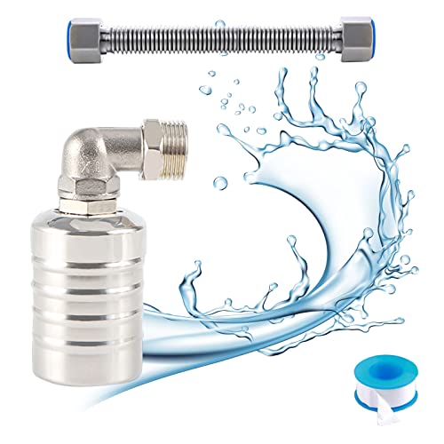 3/4 Zoll Schwimmerventil, Automatisches Wasserstandskontrollventil, 304 Edelstahl Schwimmerventil mit Wellrohr, Wasserstandsregelventil für Wassertank Pool, Wassertürme (3/4" seitlicher Wassereinlass) 3/4 Zoll Schwimmerventil, Automatisches Wasserstandskontrollventil, 304 Edelstahl Schwimmerventil mit Wellrohr, Wasserstandsregelventil für Wassertank Pool, Wassertürme (3/4" seitlicher Wassereinlass) von Yabound