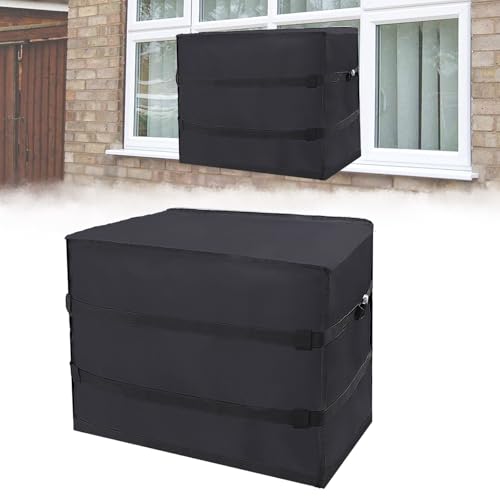 600D U-förmige Fenster-Klimaanlagenabdeckung für den Außenbereich, Wasserdichte Klimaanlagenabdeckungen mit verstellbaren Gurten, Kompatibel mit Midea Klimaanlagen (56 x 40 x 42cm) von Yabound