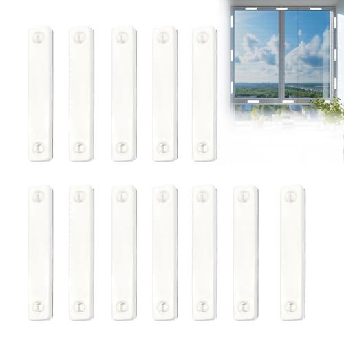 Magnete für Fliegengitter, 12er Set Magnete zum Kleben für Insektenschutzgitter, Selbstklebend Fliegengitter Fenster Clips, Magnetbefestigung für Moskitonetz, Netzvorhänge (Weiß) von Yabound