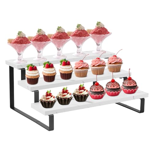 Yabound 3-Tier Display Ständer Holz, Stehende Aufsteller, Deko Treppe Ständer für Kosmetik Kunsthandwerk Schmuckständer Cupcake Buffets Dessert Figures (A) von Yabound