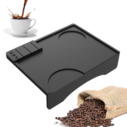 Yabound Tampermatte mit Tischkantenschutz, Tamping Matte rutschfest, Kaffee Tamper Matte, Silikon Espresso Tamper, Ideales Siebträger Zubehör, Barista Zubehör mit Einkerbung für den Siebträger von Yabound
