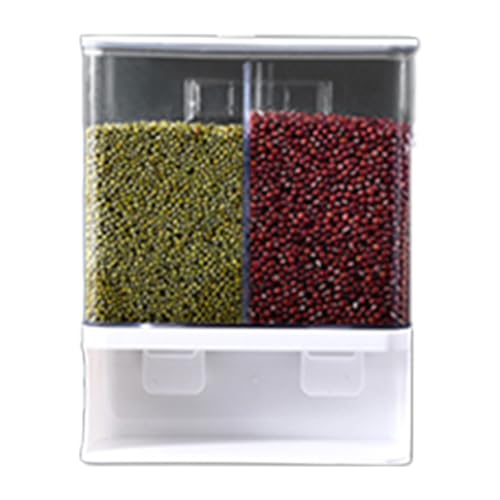 Yabound Wandspender mit 2 Gittern, Cerealienspender mit Messbechern, Müslispender Küchenorganisation, Spender für Wäscheperlen, 3000 ml Yabound Wandspender mit 2 Gittern, Cerealienspender mit Messbechern, Müslispender Küchenorganisation, Spender für Wäscheperlen, 3000 ml von Yabound