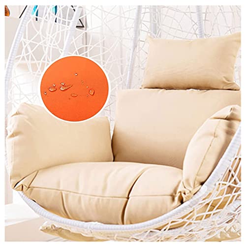 Kissen für Hängesessel, Schaukel Hängenden Korb Sitzkissen, Wasserdichtes Dickes Auflagen Polster für Rattan Hängesschaukel Hängestuhl mit Kopfstütze für Patio-Garten(Color:Beige) von Yadlan