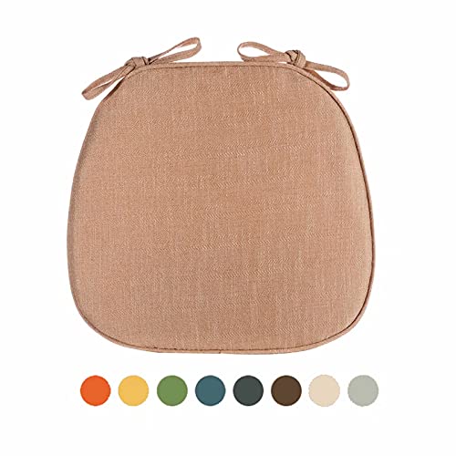 Sitzkissen Bunt 2er set, Stuhlkissen 40x40 mit bändern für Esszimmer, Sitzpolster Stuhl Trapez, Dick Rutschfestesstuhl kissen mit Abnehmbarem und Waschbar Bezug Beige von Yadlan