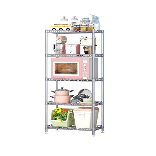 Yadlan Lagerregal Regal Metallregal mit 3,4,5 Regalböden, Höhenverstellbar Standregal Küchenregal mit Höhenverstellbaren Regalböden und Nivellierfüßen 5 Tiers von Yadlan