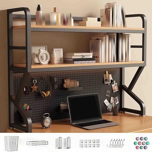 Yadlan Schreibtischregal, BüCherregal, 2 -Ebenen Schreibtisch Organizer Regal Aus Metall, BüRo Desktop BüCherregal mit Gitterfach, für BüRo Arbeitszimmer Wohnheim Black 115cm Yadlan Schreibtischregal, BüCherregal, 2 -Ebenen Schreibtisch Organizer Regal Aus Metall, BüRo Desktop BüCherregal mit Gitterfach, für BüRo Arbeitszimmer Wohnheim Black 115cm von Yadlan