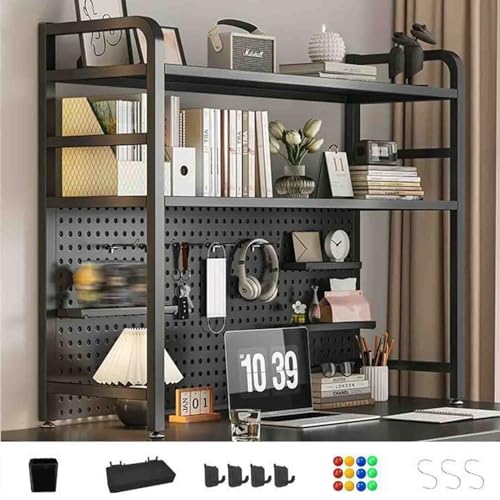 Yadlan Schreibtischregal, BüCherregal, 2 -Ebenen Schreibtisch Organizer Regal Aus Metall, BüRo Desktop BüCherregal mit Gitterfach, für BüRo Arbeitszimmer Wohnheim Black 115cm Yadlan Schreibtischregal, BüCherregal, 2 -Ebenen Schreibtisch Organizer Regal Aus Metall, BüRo Desktop BüCherregal mit Gitterfach, für BüRo Arbeitszimmer Wohnheim Black 115cm von Yadlan