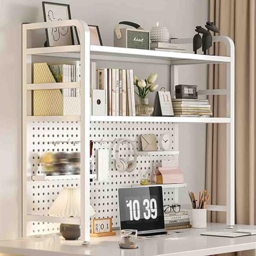 Yadlan Schreibtischregal, BüCherregal, 2 -Ebenen Schreibtisch Organizer Regal Aus Metall, BüRo Desktop BüCherregal mit Gitterfach, für BüRo Arbeitszimmer Wohnheim White 95cm Yadlan Schreibtischregal, BüCherregal, 2 -Ebenen Schreibtisch Organizer Regal Aus Metall, BüRo Desktop BüCherregal mit Gitterfach, für BüRo Arbeitszimmer Wohnheim White 95cm von Yadlan