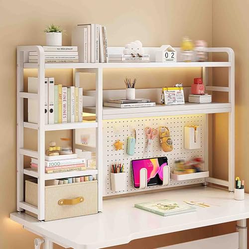 Yadlan Schreibtischregal, Schreibtisch BüCherregal für Computer, Aufbewahrungsregal für Die Arbeitsplatte für Den Einsatz Im Oder Wohnheim, Schreibtisch Regal Organizer 95cm von Yadlan
