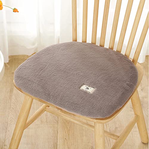 Yadlan Sitzkissen 40x40 Felloptik, Stuhlkissen 40x40 2er Set, Stuhlauflagen KüChenstuhl Holz, Halbrund Sitzpolster Stuhl mit BäNdern rutschfest Sitzkissen Esszimmer Schmutzabweisend Grau von Yadlan