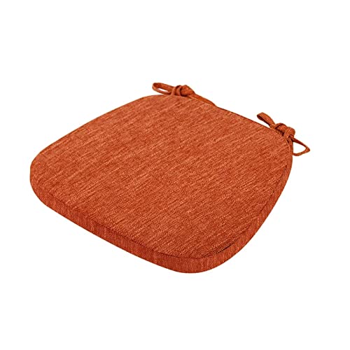 Yadlan Stuhlkissen 6er Set mit Schleife, Sitzkissen 40x40 Waschbar, Stuhlauflagen KüChenstuhl mit ReißVerschluss, Stuhlkissen Esszimmer 6 StüCk Trapez GedäChtnisschaum Sitzpolster Orange von Yadlan