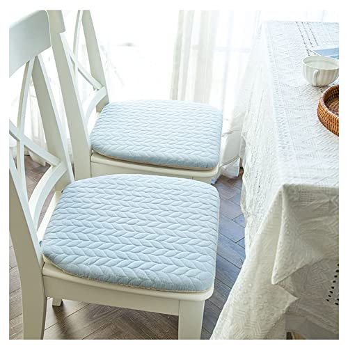 Yadlan Stuhlkissen Landhausstil mit BäNdern, Esszimmerstuhl Sitzkissen 40x40 4er Set, Waschbar Halbrund Stuhlauflagen KüChenstuhl, Universell für alle Jahreszeiten(Color:Hellblau) von Yadlan