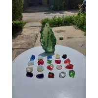 1 Set 962 Gr Andara Kristall Gelbgrün Mit Kies Mix Farben Monatomic Für Meditation von YadzCrystalStone