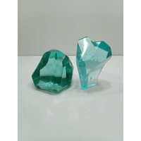 2 Stk 1144 Gr Der Wunderschöne Andara Kristall Voll Poliert Schneide Türkis Grün Und Aqua Blau Mit Kleiner Luftblase Innen Selten von YadzCrystalStone