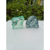 2 Stk. 1382 Gr Rohe Andara Kristalle Monatomic Farben Aqua Marine Und Hellgrün von YadzCrystalStone