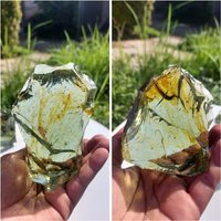 2 Stück/1, 2 Kg Raue Andara Crystal Clear Mit Fiber Yellow Und Bubbles Monoatomic Für Die Heilung von YadzCrystalStone