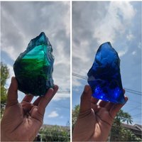 2 Stück/1489 Gr Roher Andara Kristall Monatomic Farben Blau Und Türkis Grün von YadzCrystalStone