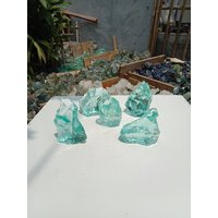 5 Stk. 1666 Gr Rohes Natürliches Andara Vulkanglas Monatomic Türkis Grün von YadzCrystalStone