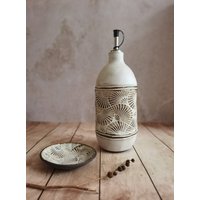 Keramikölflasche, Handgemachte Keramik, Rustikale Ölflasche, Olivenölflasche, Einweihungsgeschenk, Hochzeitsgeschenk von YaelGronnerCeramics