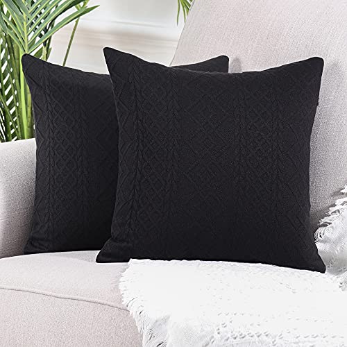 Yaertun 2er Set Superweichen Kissenbezüge Dekokissen Kissenbezug Sofakissen Dekorativ Couchkissen Kissenhülle Bezug Weich für Wohnzimmer Schlafzimmer 16x16 Inch, 40x40 cm hellgrau von Yaertun