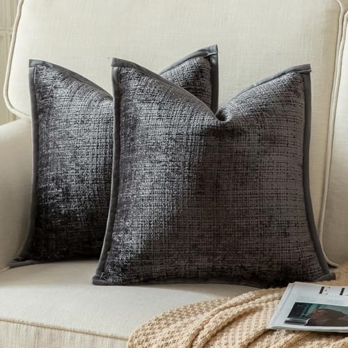 Yaertun 2er Set Kissenbezug Dunkelgrau 50x50cm Chenille Kissenbezüge Kissenhülle Dekokissenbezug sofakissen dekokissen deko Samtrückseite für Sofa Schlafzimmer Wohnzimmer Weiche Gemütliche Yaertun 2er Set Kissenbezug Dunkelgrau 50x50cm Chenille Kissenbezüge Kissenhülle Dekokissenbezug sofakissen dekokissen deko Samtrückseite für Sofa Schlafzimmer Wohnzimmer Weiche Gemütliche von Yaertun