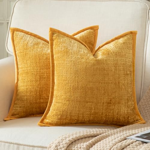 Yaertun 2er Set Kissenbezug Gelb 40x40cm Chenille Kissenbezüge Kissenhülle Dekokissenbezug sofakissen dekokissen deko Samtrückseite für Sofa Schlafzimmer Wohnzimmer Weiche Gemütliche Yaertun 2er Set Kissenbezug Gelb 40x40cm Chenille Kissenbezüge Kissenhülle Dekokissenbezug sofakissen dekokissen deko Samtrückseite für Sofa Schlafzimmer Wohnzimmer Weiche Gemütliche von Yaertun