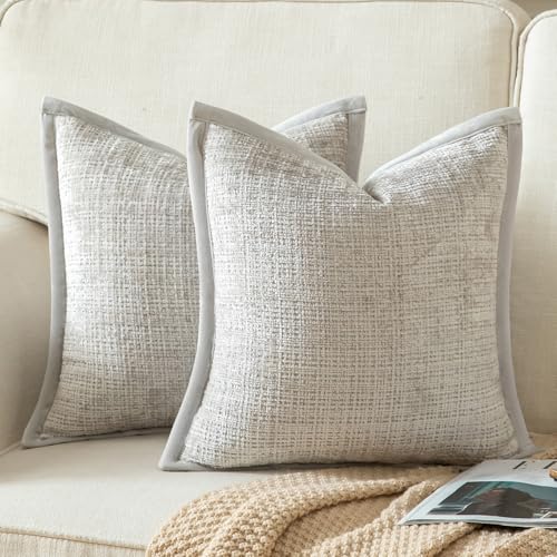 Yaertun 2er Set Kissenbezug Perlgrau 45x45cm Chenille Kissenbezüge Kissenhülle Dekokissenbezug sofakissen dekokissen deko Samtrückseite für Sofa Schlafzimmer Wohnzimmer Weiche Gemütliche Yaertun 2er Set Kissenbezug Perlgrau 45x45cm Chenille Kissenbezüge Kissenhülle Dekokissenbezug sofakissen dekokissen deko Samtrückseite für Sofa Schlafzimmer Wohnzimmer Weiche Gemütliche von Yaertun