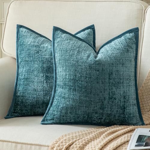 Yaertun 2er Set Kissenbezug Seenblau 55x55cm Chenille Kissenbezüge Kissenhülle Dekokissenbezug sofakissen dekokissen deko Samtrückseite für Sofa Schlafzimmer Wohnzimmer Weiche Gemütliche Yaertun 2er Set Kissenbezug Seenblau 55x55cm Chenille Kissenbezüge Kissenhülle Dekokissenbezug sofakissen dekokissen deko Samtrückseite für Sofa Schlafzimmer Wohnzimmer Weiche Gemütliche von Yaertun
