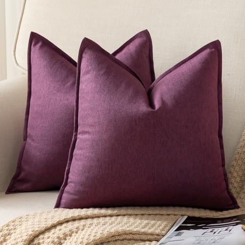 Yaertun 2er Set Leinen Reine Farbe dekorative Kissenbezug Moderne Kissenbezüge Schlafzimmer Sofa Wohnzimmer Dekokissen Bett Kissenhülle Sofakissen 65 x 65 cm Violett Yaertun 2er Set Leinen Reine Farbe dekorative Kissenbezug Moderne Kissenbezüge Schlafzimmer Sofa Wohnzimmer Dekokissen Bett Kissenhülle Sofakissen 65 x 65 cm Violett von Yaertun