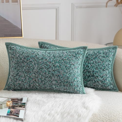 Yaertun Chenille Kissenbezug Tie-DyeDesign Kissenhülle Dekorative Sofakissen Dekokissen Zierkissenbezug Weicher Samt Rückseite Kissenbezüge für Wohnzimmer Schlafzimmer 2er Set 30x50 cm Teal Yaertun Chenille Kissenbezug Tie-DyeDesign Kissenhülle Dekorative Sofakissen Dekokissen Zierkissenbezug Weicher Samt Rückseite Kissenbezüge für Wohnzimmer Schlafzimmer 2er Set 30x50 cm Teal von Yaertun