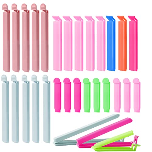 30 Stück Beutelklammern zur Aufbewahrung von Lebensmitteln (3 Größen), Lebensmittelbeutel-Clips, Kunststoffbeutel-Verschluss-Clips, Kaffee, Lebensmittel und Sandwich von Yafe