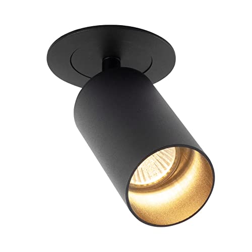 Yafido 1-Flammig LED Deckenstrahler 360° Schwenkbar LED Deckenlampen Schwarz GU10 Strahler Deckenspot Spotlight Lampe für Wohnzimmer Ohne Leuchtmittel von Yafido