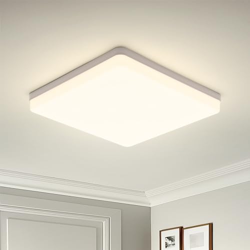 Yafido LED Deckenlampe Ultra Slim 48W 4320LM UFO LED Panel Deckenleuchte 4000K Neutralweiß Viereckig LED Deckenleuchte für Wohnzimmer Schlafzimmer Badezimmer Büro Küche Balkon 30 * 30 * 4CM von Yafido